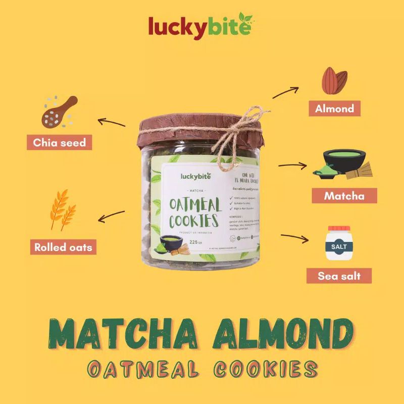 

Oatmeal Cookies - Matcha Almond (225 gr) - LUCKYBITE