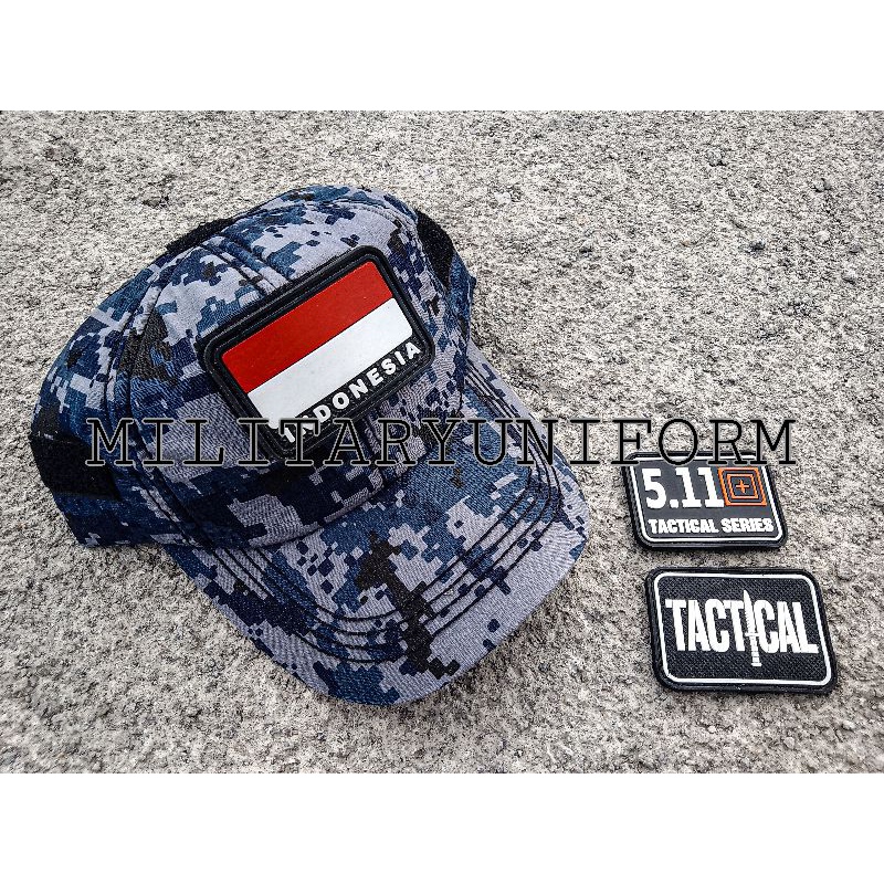 topi loreng navy seal velcro