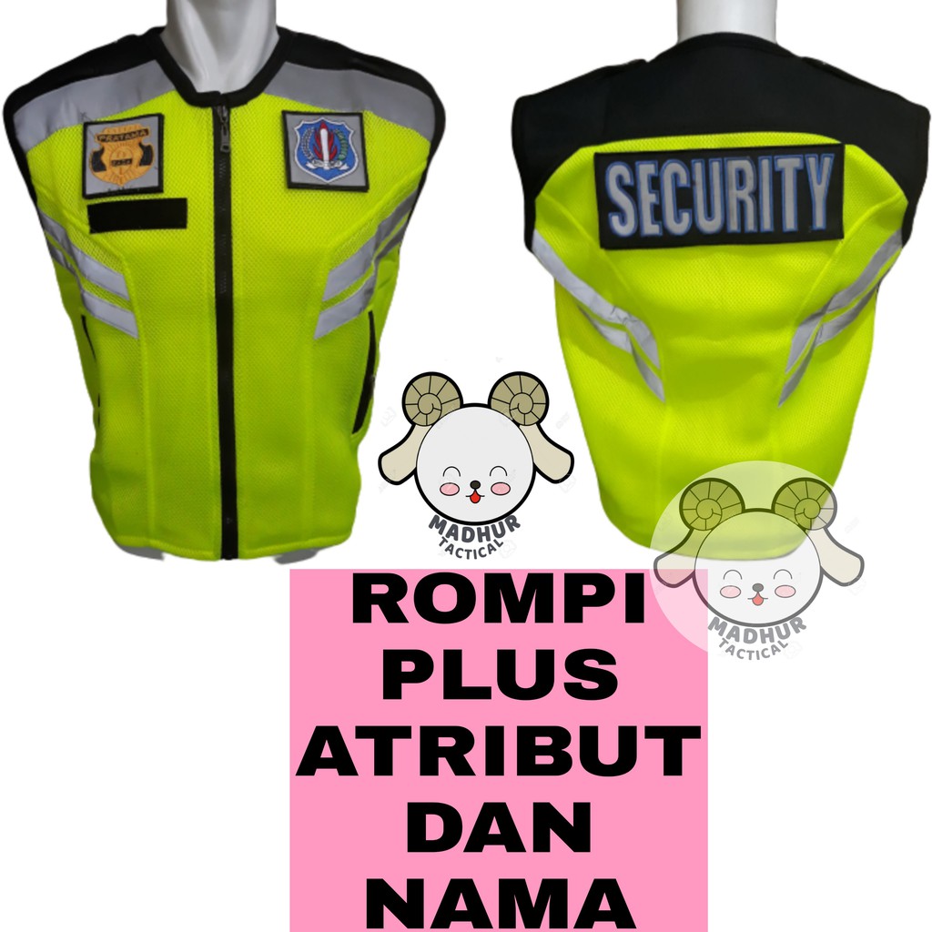 Rompi Satpam Security Double Mess Gratis Nama