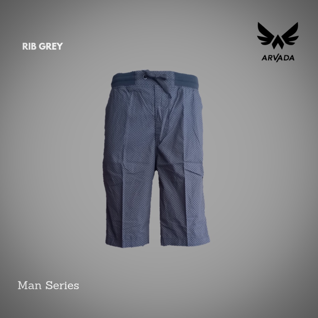 Arvada Short Pants Rib Printing Grey | Celana Pendek Rib Printing