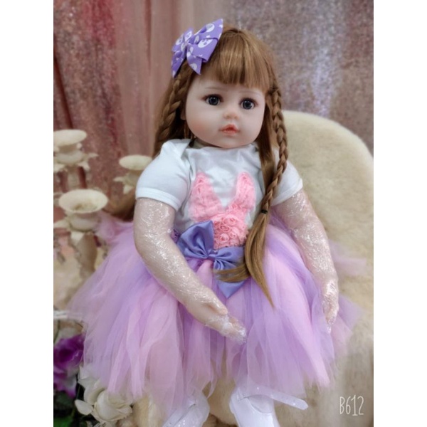 Boneka Bayi Reborn Premium Cantik 60 cm Rambut Panjang Original