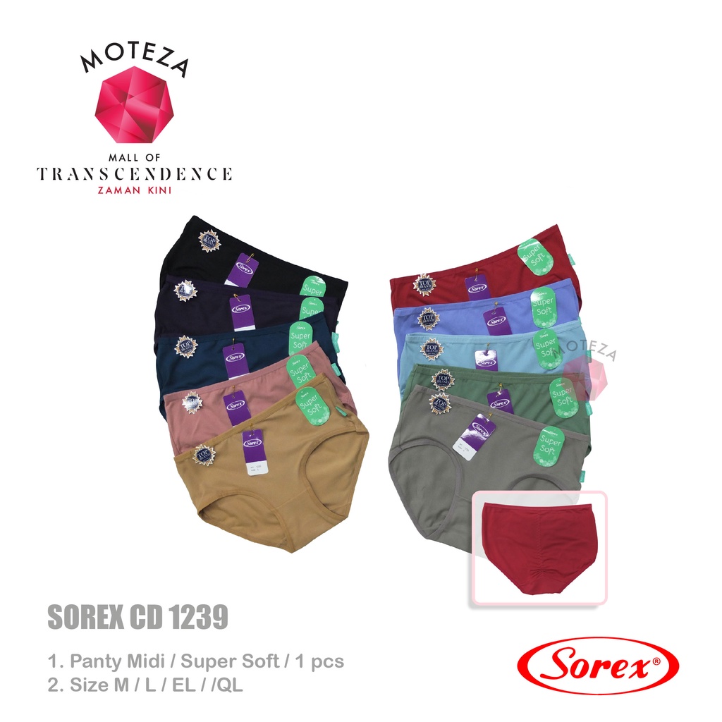 Sorex CD 1239  Celana Dalam Wanita - Midi Panty Super Soft - M L XL XXL | BISA PILIH WARNA