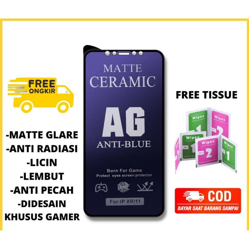 NEW TEMPERED GLASS CERAMIC OPPO REALME 5PRO 7i C17 C25/C25S C15 C11 C12 C20 C21 C21Y C3 5 5i MATTE ANTI BLUE - A/B