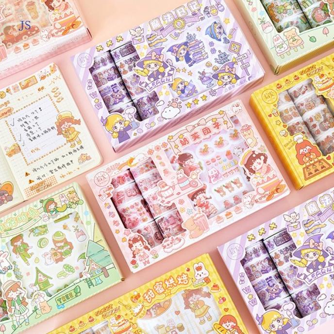 

50 Pcs Kotak Stiker Kertas Washi Untuk Dekorasi Alat Tulis Sekolah