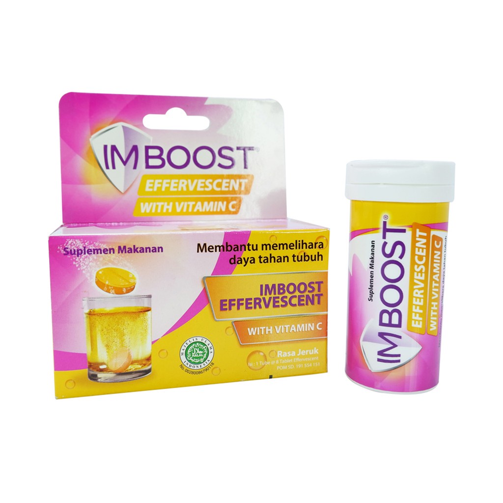 IMBOOST Effervescent Dengan Vitamin C - Bone Rasa Jeruk Suplemen Daya Tahan Tubuh Tablet Larut Air Tulang Gigi