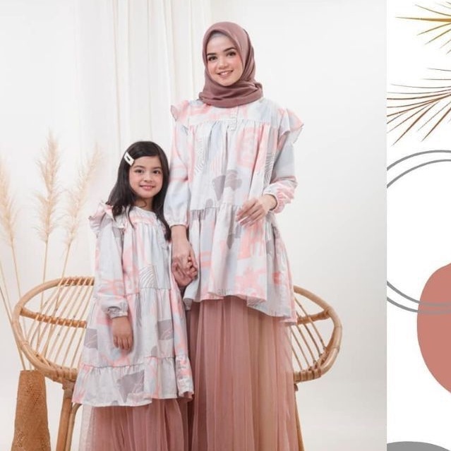 Meysa Manar Printed Tunik Toyobo Couple Set  [COMBO SET HEMAT] Lilian Tunik