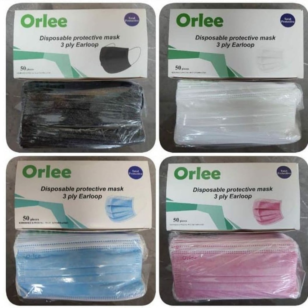 Masker EARLOOP 3PLY ORLEE / CANTOL ORLEE / MASKER LOKAL PREMIUM