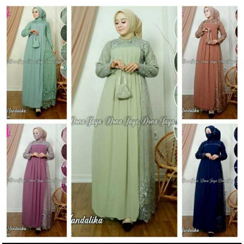 "DK" { BISA-COD } { Real - pict } { TERLARIS } GAMIS SELENDANG BRAND // GAMIS PESTA MEWAH // GAMIS F