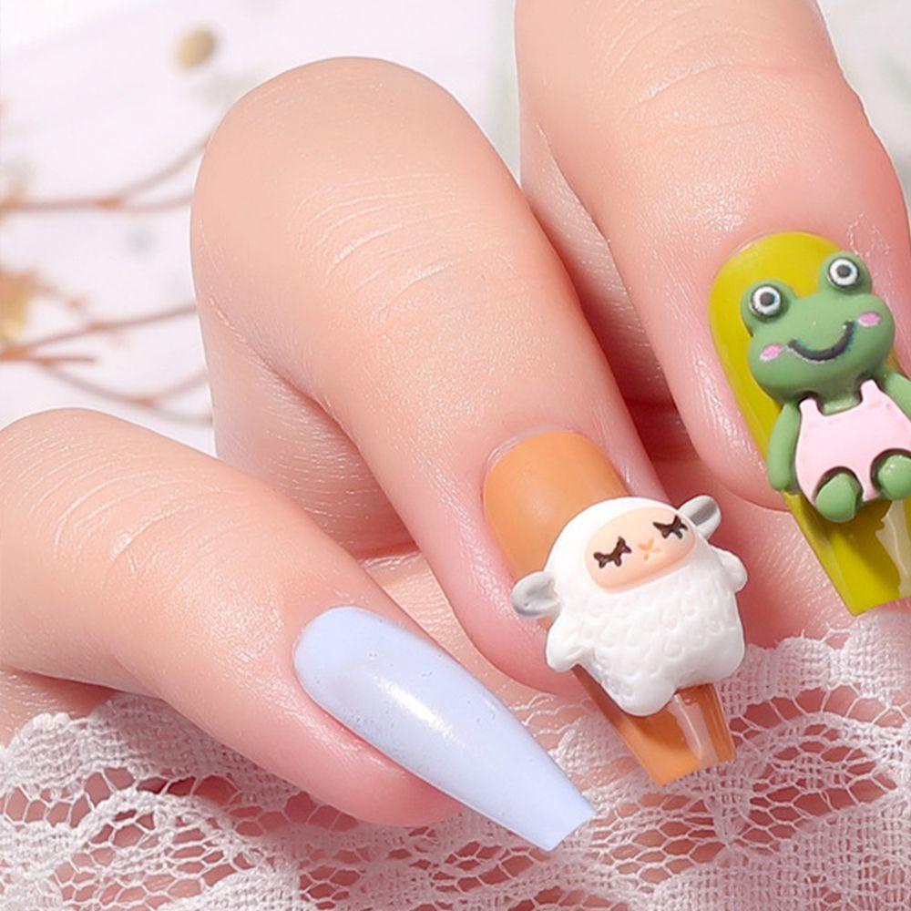 MXBEAUTY Charms Paku Lucu DIY Hiasan Kuku Desain Fashion Hewan Kelinci 3D Dekorasi Kuku