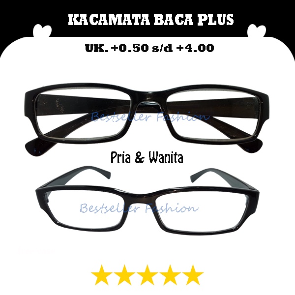 NEW ARRIVAL !! KACAMATA BACA PLUS (+) UNTUK PRIA DAN WANITA KACAMATA RABUN DEKAT TERSEDIA UKURAN +0.50 S/D +4.00 BINGKAI HITAM UNISEX NOCASE