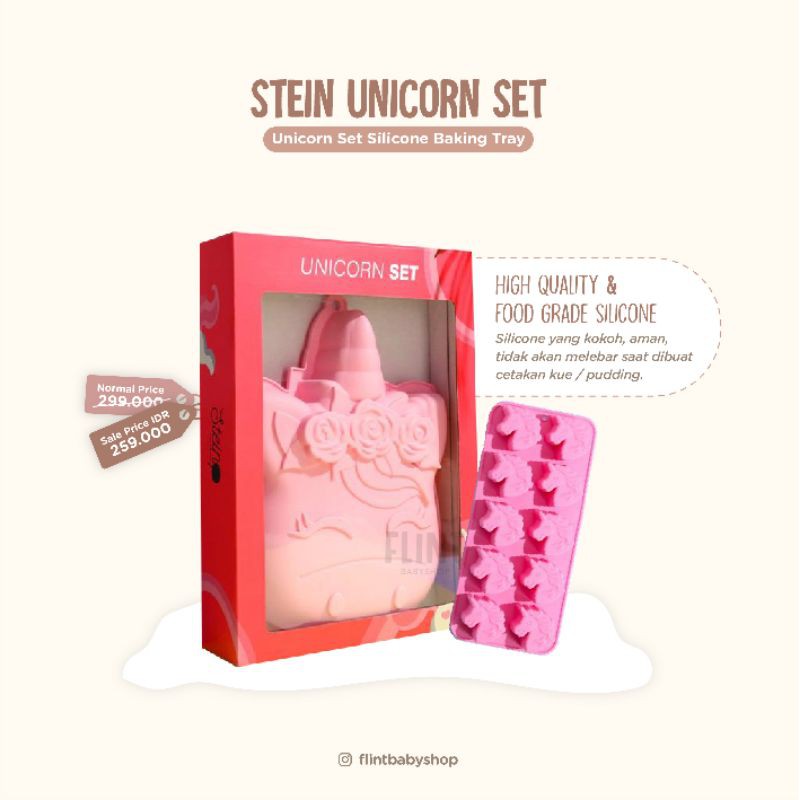 UNICORN steincookware stein cookware silicone mini baking tray set cetakan coklat puding jelly kue