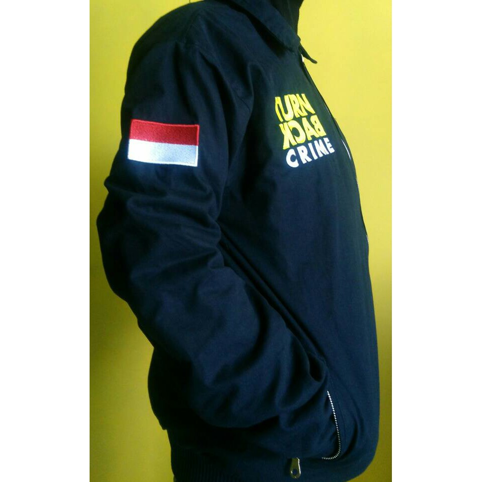 jaket bomber turn back crime navy baby kanvas