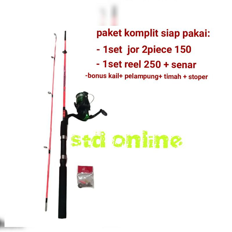 JORAN + REEL PANCING SET SIAP PAKAI 2 PIECES 120cm - 150 CM KOMPLIT SIAP TEMPUR