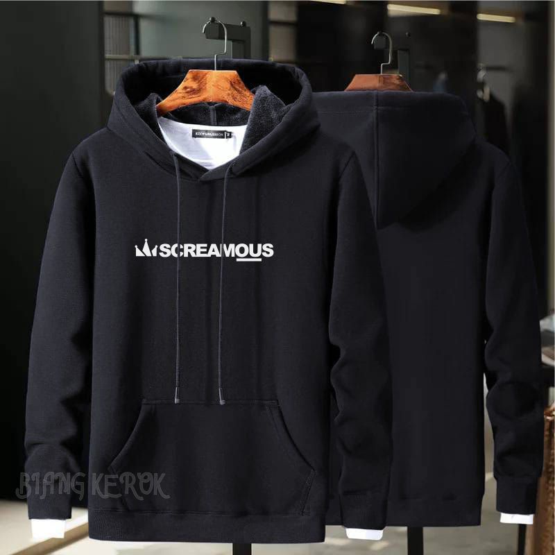 TERMURAH !! COD Jaket Sweater Hoodie Pria Distro screamous Big Size Jumbo M - XXL