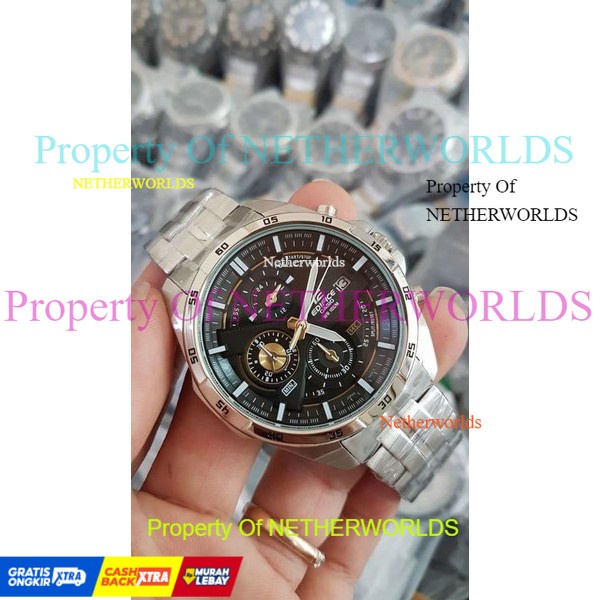 Jam Casio Edifice EFR 556D - 1A2VUDF Stainless Silver Dial BlackGold