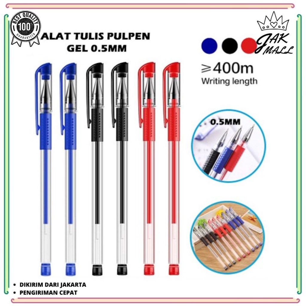 

Pulpen Gel Ink Pen 0.5mm 3 Warna Alat Tulis Perlengkapan Sekolah Pena Tinta Gel Standart Bullet Tip JM
