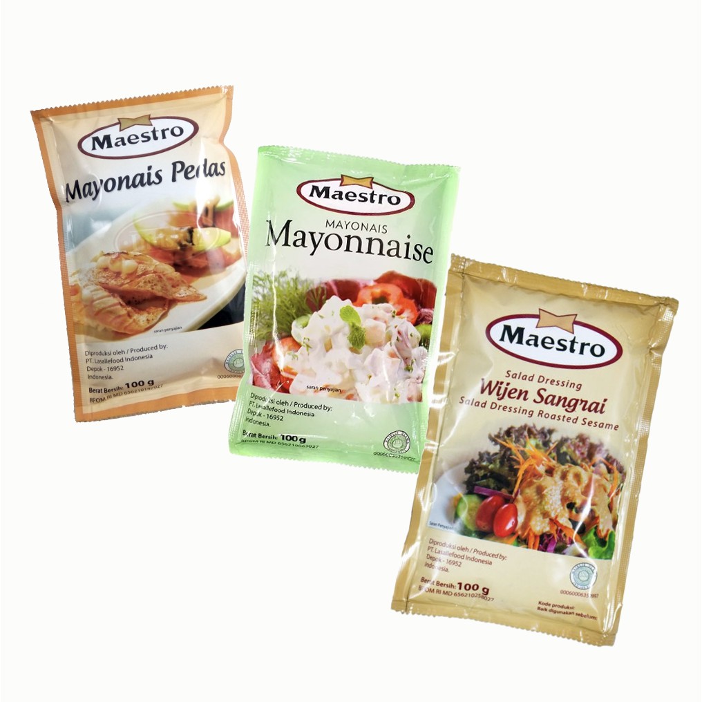

Maestro Sachet Mayonaise / Pedas / Wijen Sangrai - 100gr