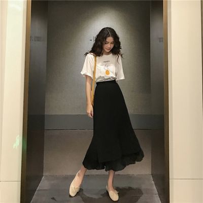  Rok  Panjang  Korea  Model High Waist Lipit Bahan  Sifon Untuk 