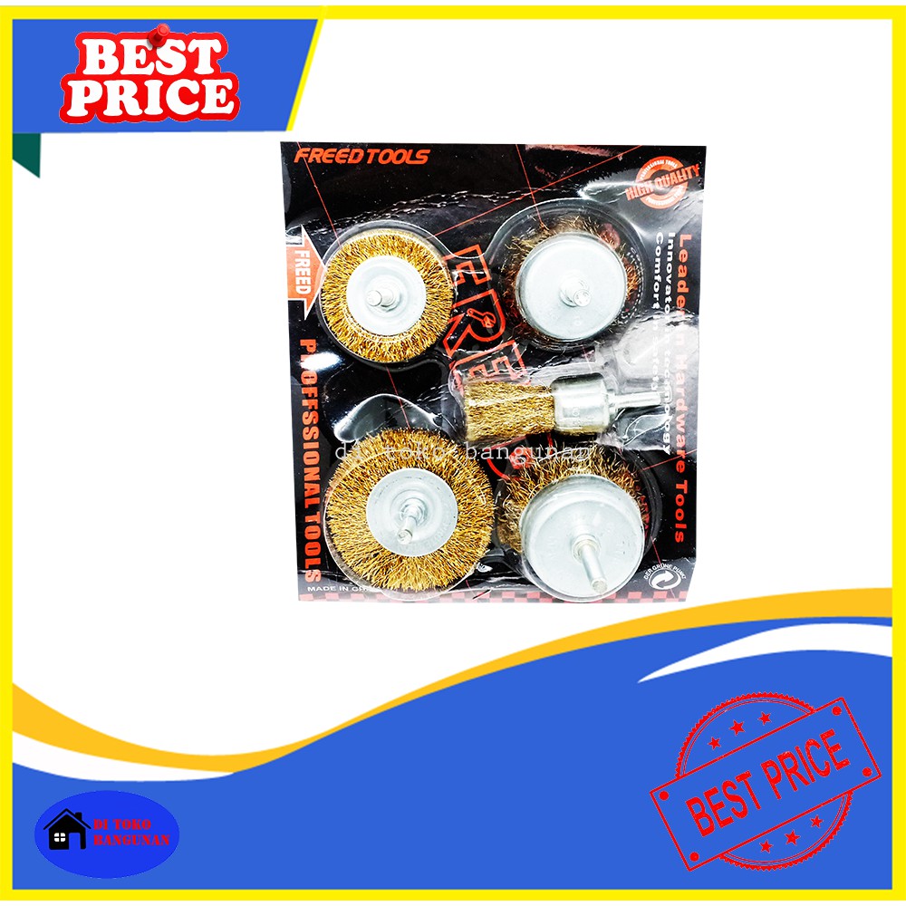 Sikat Kawat Baja Mata Bor Freed Isi 5 Pcs
