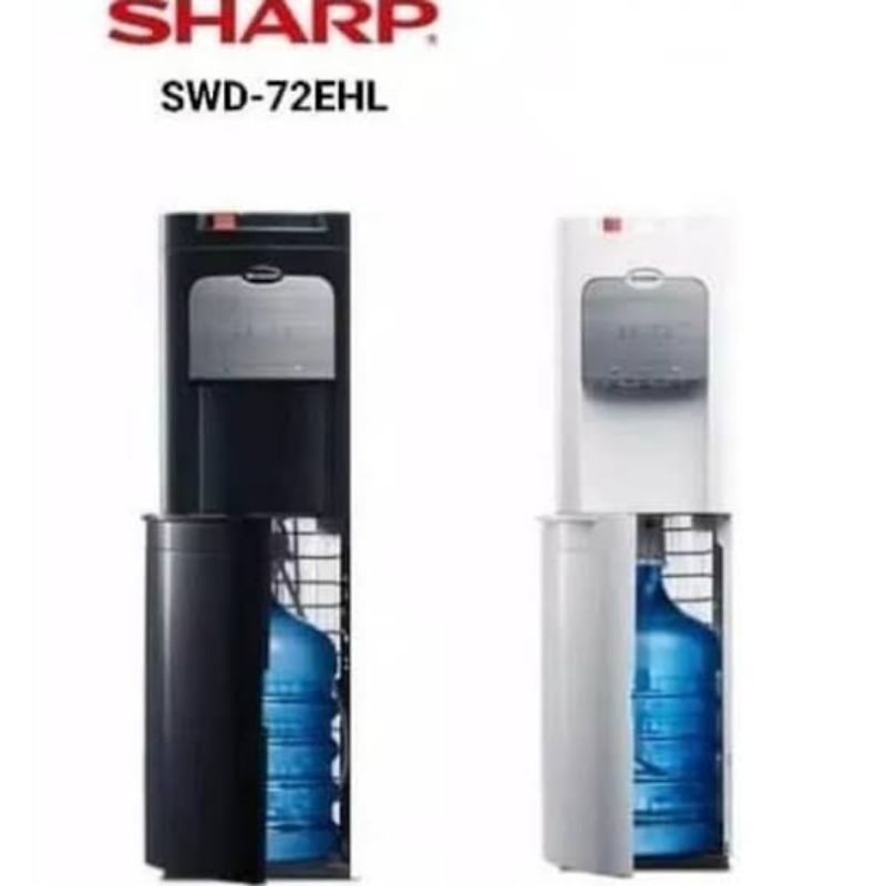 Dispenser SHARP Galon Bawah SWD-72EHL-BK Hitam, Low Watt, 3 Kran SWD72EHL