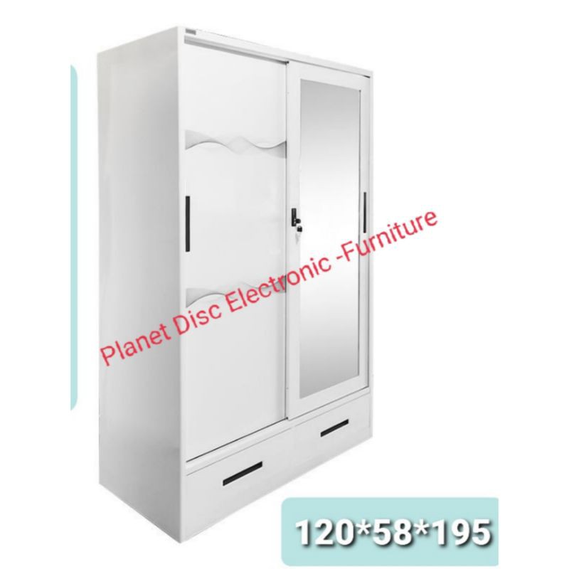 Lemari Pakaian plat besi Sliding Lemari Baju Lemari Tahan Banjir  Lemari Anti Rayap promo murah