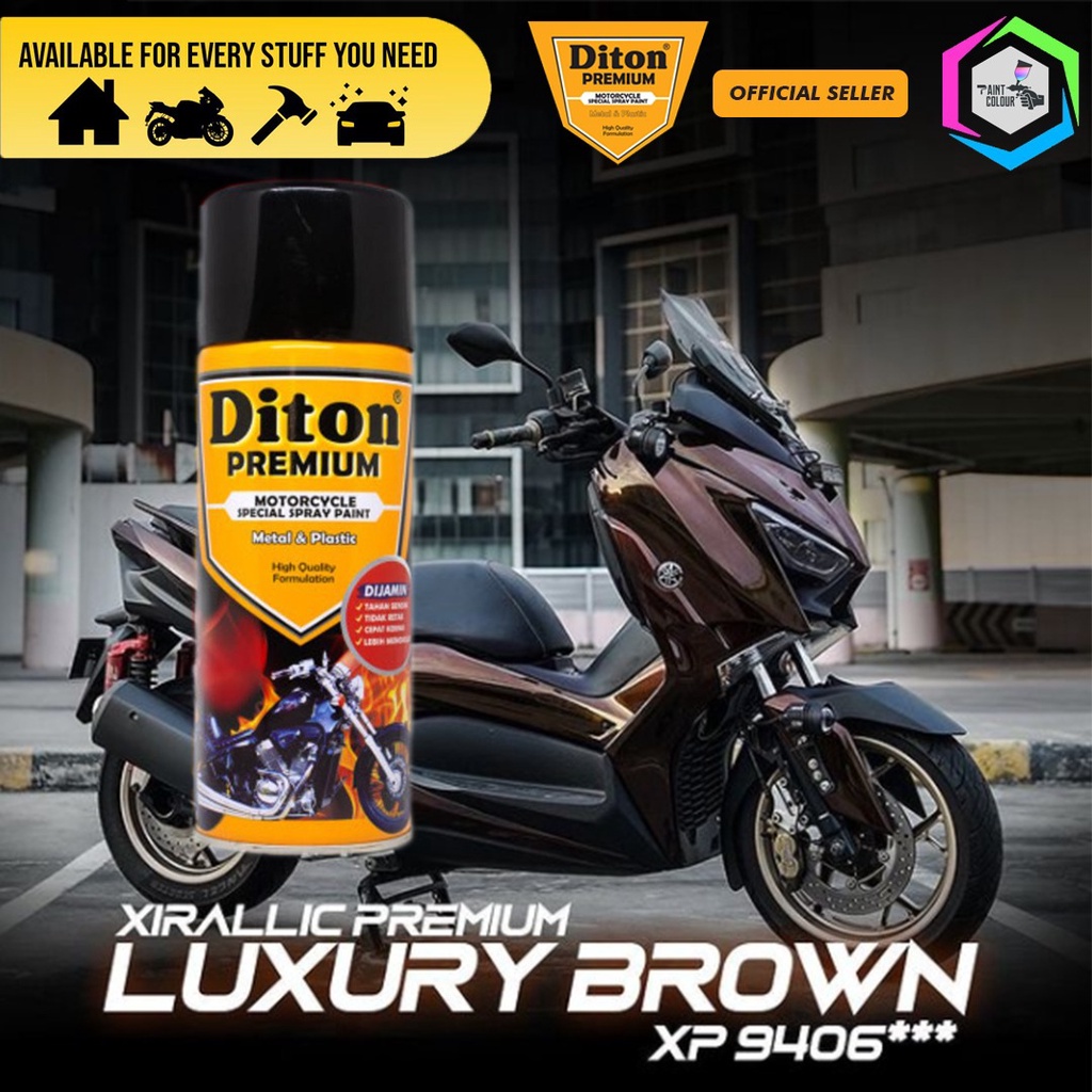 CAT SEMPROT DITON PREMIUM XIRALLIC PREMIUM LUXURY BROWN XP 9406*** VARIAN TERBARU