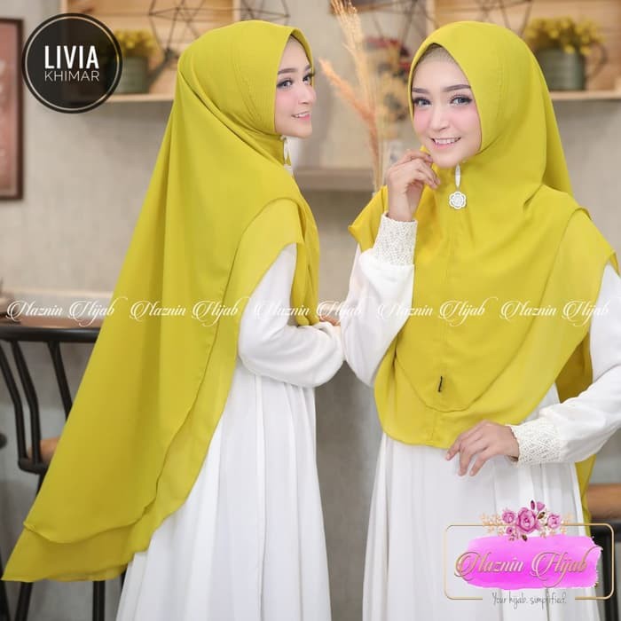 (PROMO) KHIMAR LIVIA 2LAYER OVAL / KHIMAR 2 LAYER PED ANTEM / HIJAB KHIMAR INSTAN