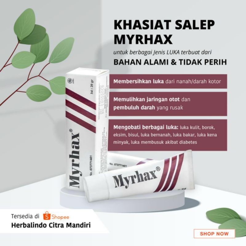 Jual Obat Luka Diabetes Obat Luka Bakar Koreng Eksim Myrhax Salep Isi 20 Gr Indonesiashopee