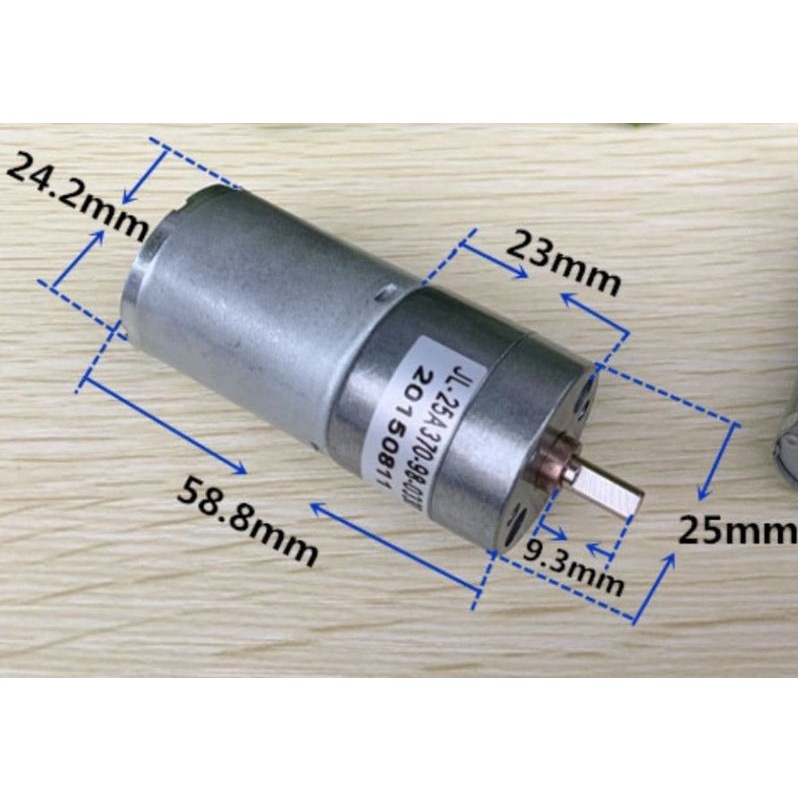 Motor DC Gearbox 6-12V 60-120rpm Metal Gear Box 25GA370 D shaft 4mm