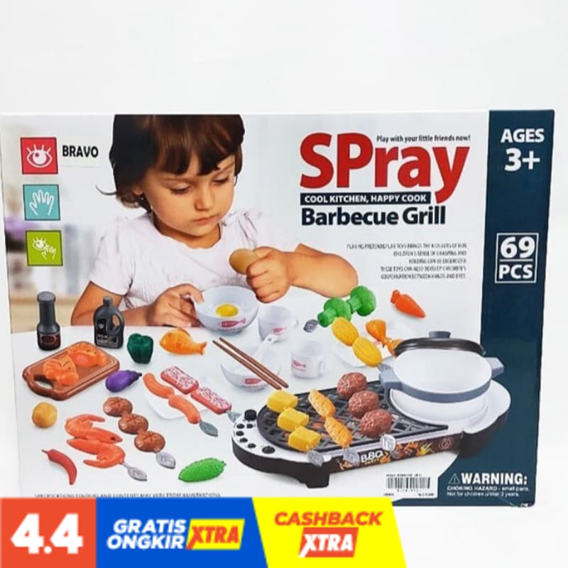 SUPER PROMO MAINAN ANAK SPRAY BARBECUE GRILL / ALAT MASAK MAINAN BBQ NO.5720 TERMURAH