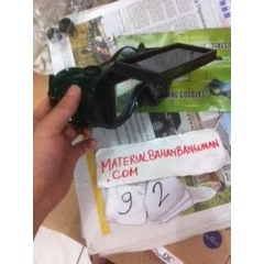 Welding Goggles Kaca Mata Las Topeng Masker Las Buka Tutup Kaca Double Putih Dan Hitam