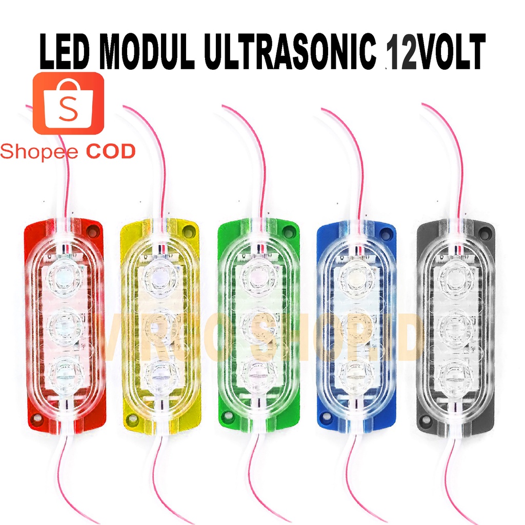 Lampu LED Ultrasonic 3 Mata 12 Volt 1x3 LED Modul Universal / lampu led modul / led modul / lampu led modul 3 mata / aksesoris mobil / ultrasonic