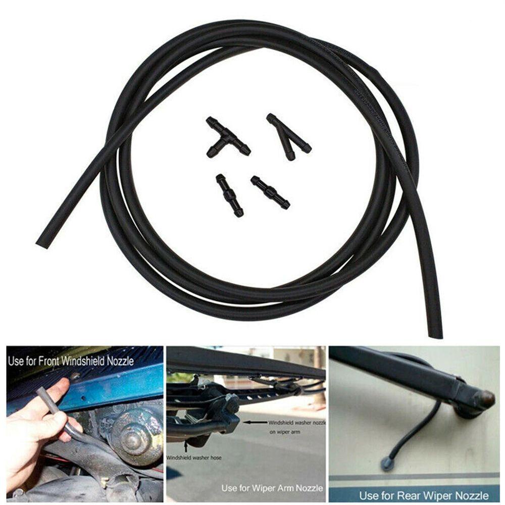 Suyo Wiper Washer Aksesoris Mobil Pipa Semprot Selang Pipa Kaca Depan Karet Hitam