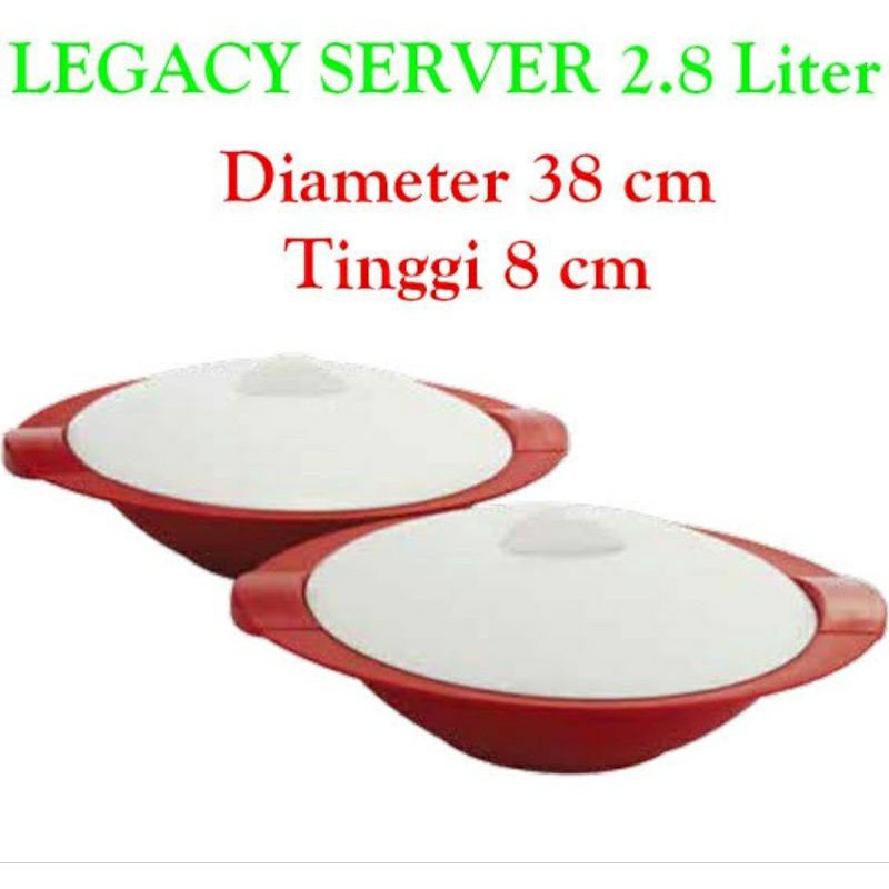 LEGACY SERVER  2,8 LITER (1 pcs) BOWL MERAH 2,8 LITER TUPPERWARE, TEMPAT UNTUK MENYAJIKAN HIDANGAN M