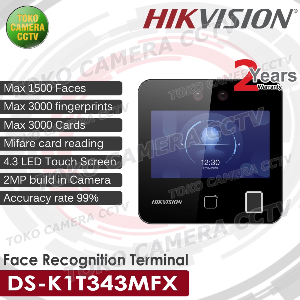 HIKVISION DS-K1T343MFX MESIN ABSEN ACCESS CONTROL TOUCH SCREEN FACE RECOGNITION