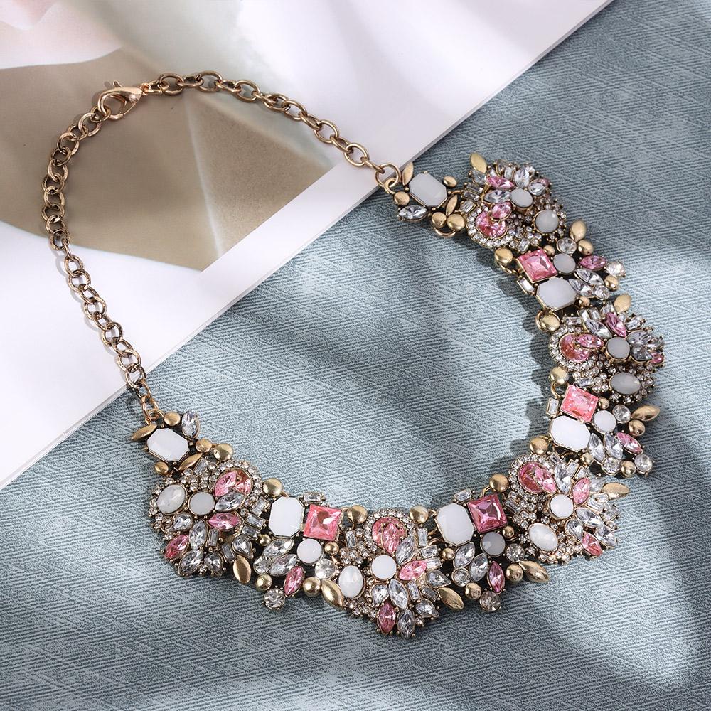 PREVA Rhinestone Big Bib Necklace Fashion Accessories Shiny Gift Luxury Wedding Jewlery Exaggerated Big Collar Necklace