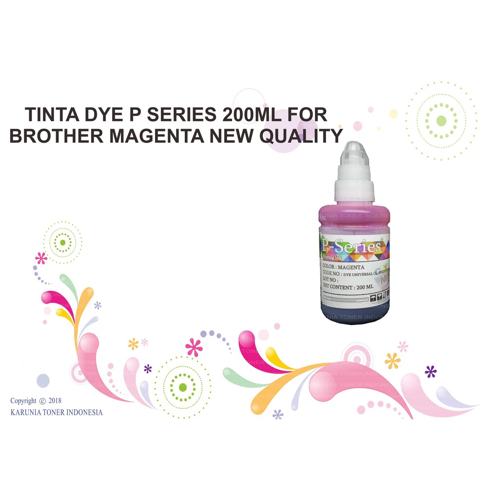 TINTA DYE P SERIES 200ML FOR BROTHER CMYK NEW QUALITY