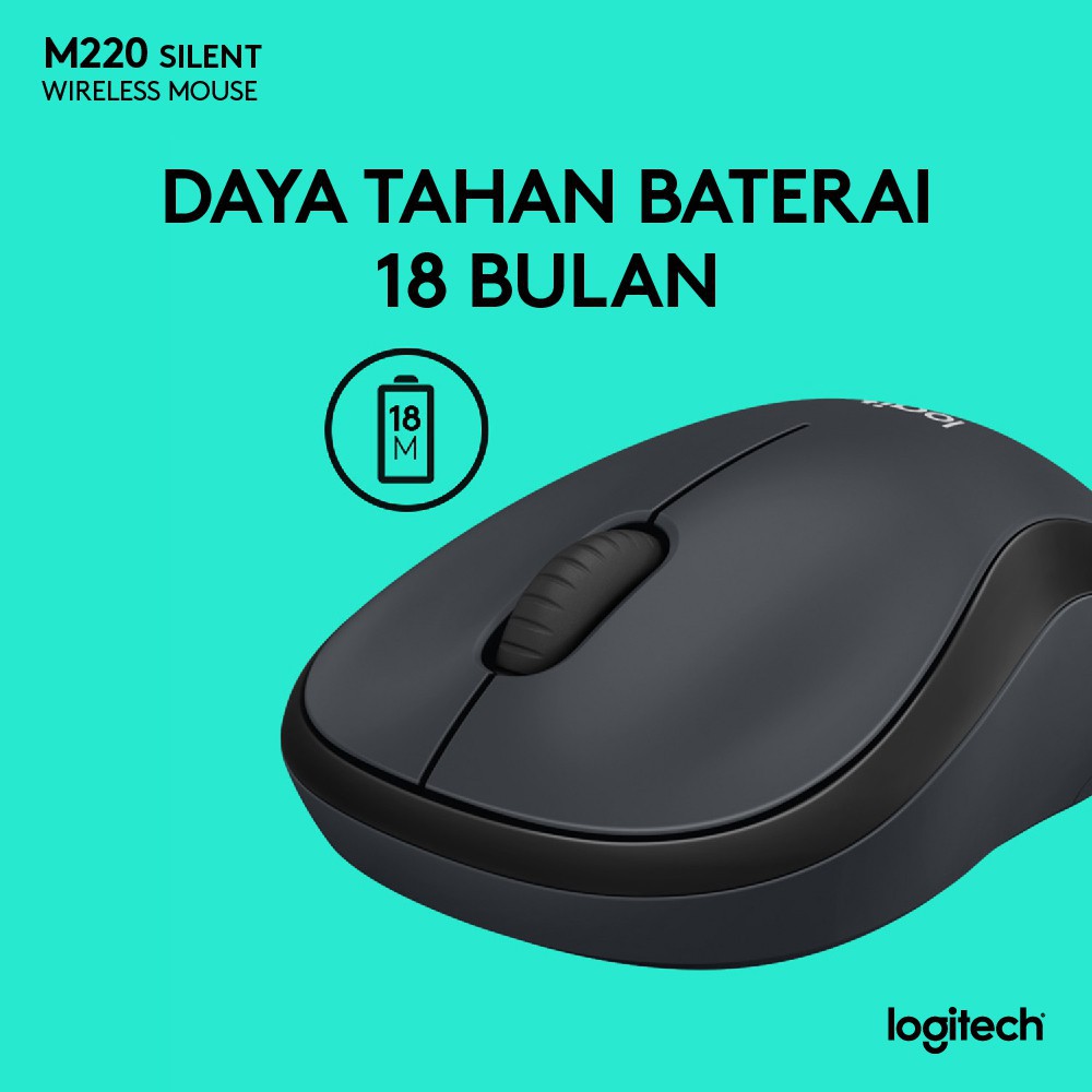 Mouse Wireless Logitech M220 SILENT CLICK ORIGINAL RESMI