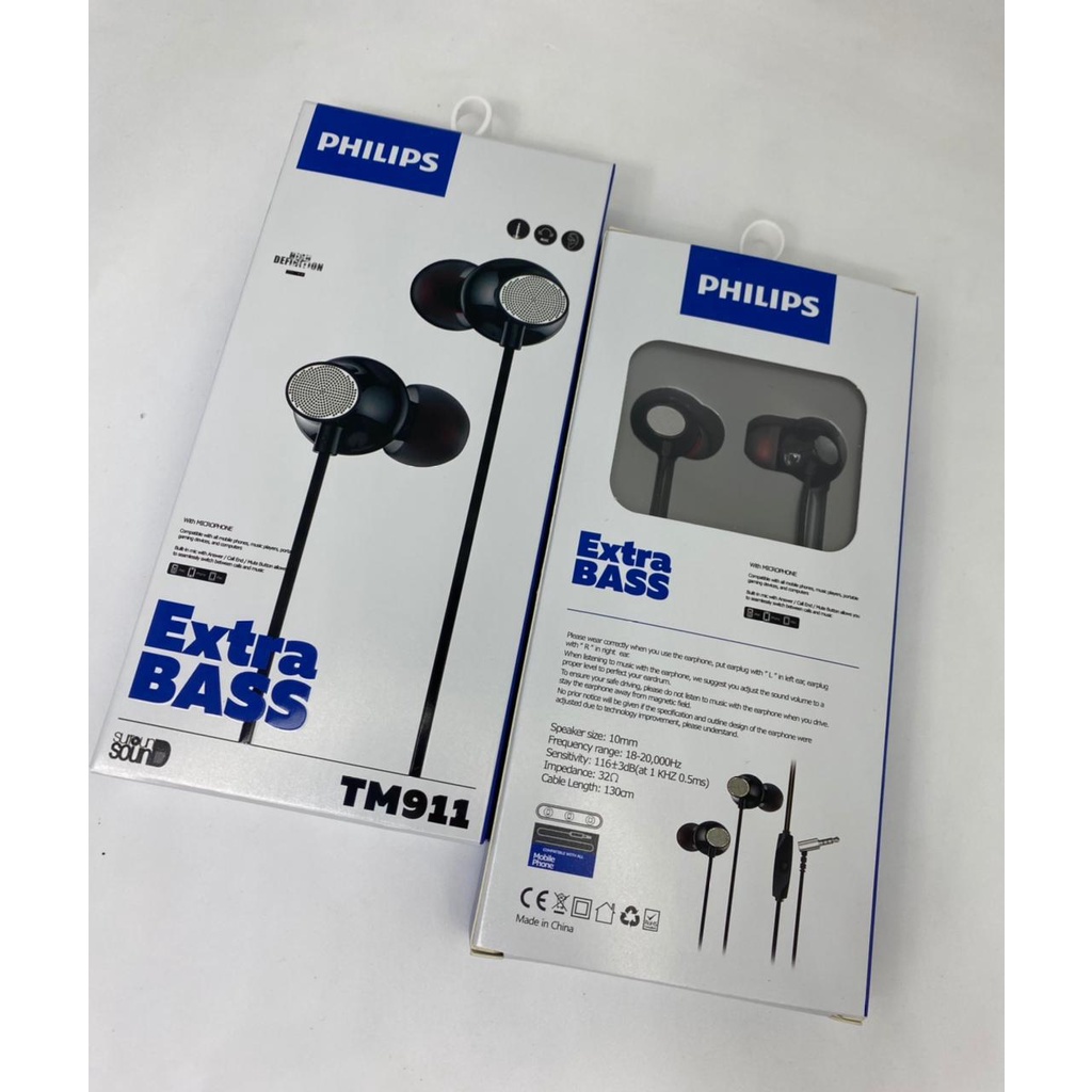 PROMO HANDSFREE PHILIPS EARPHONE PHILIPS SERIES TM911/TM912/TM913/TM914/TM915/TM916 EXTRA BASS SUARA JERNIH BERSIH