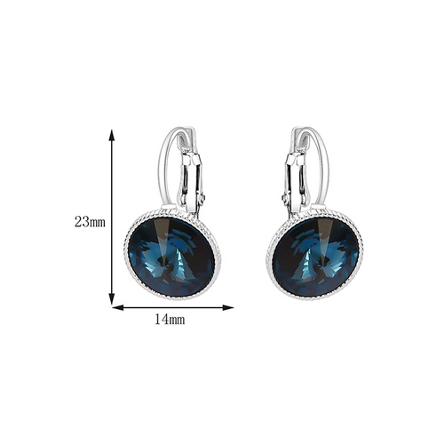 LRC Anting Jepit Fashion Blue Geometric Glass Diamond V52186