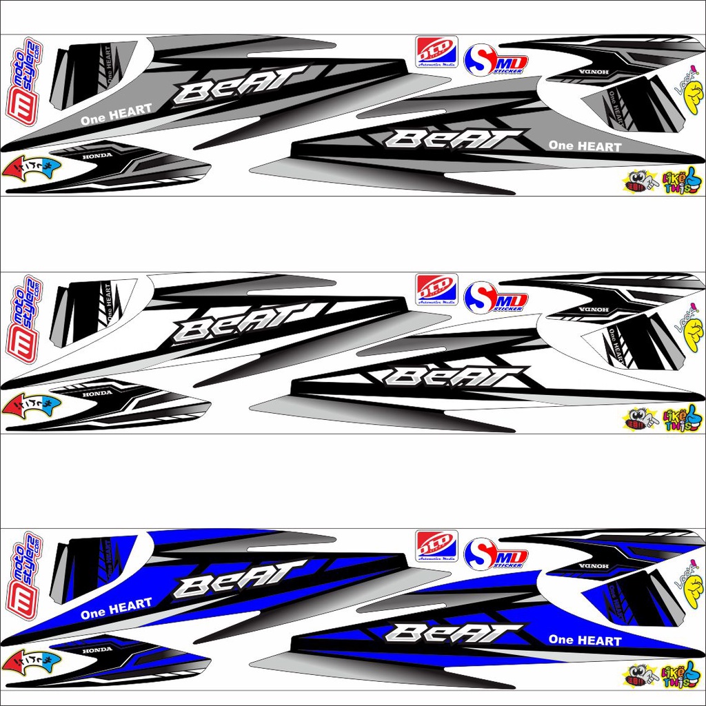 STRIPING HONDA  BEAT KARBU MOTIP RACING  STIKER BODY MOTOR