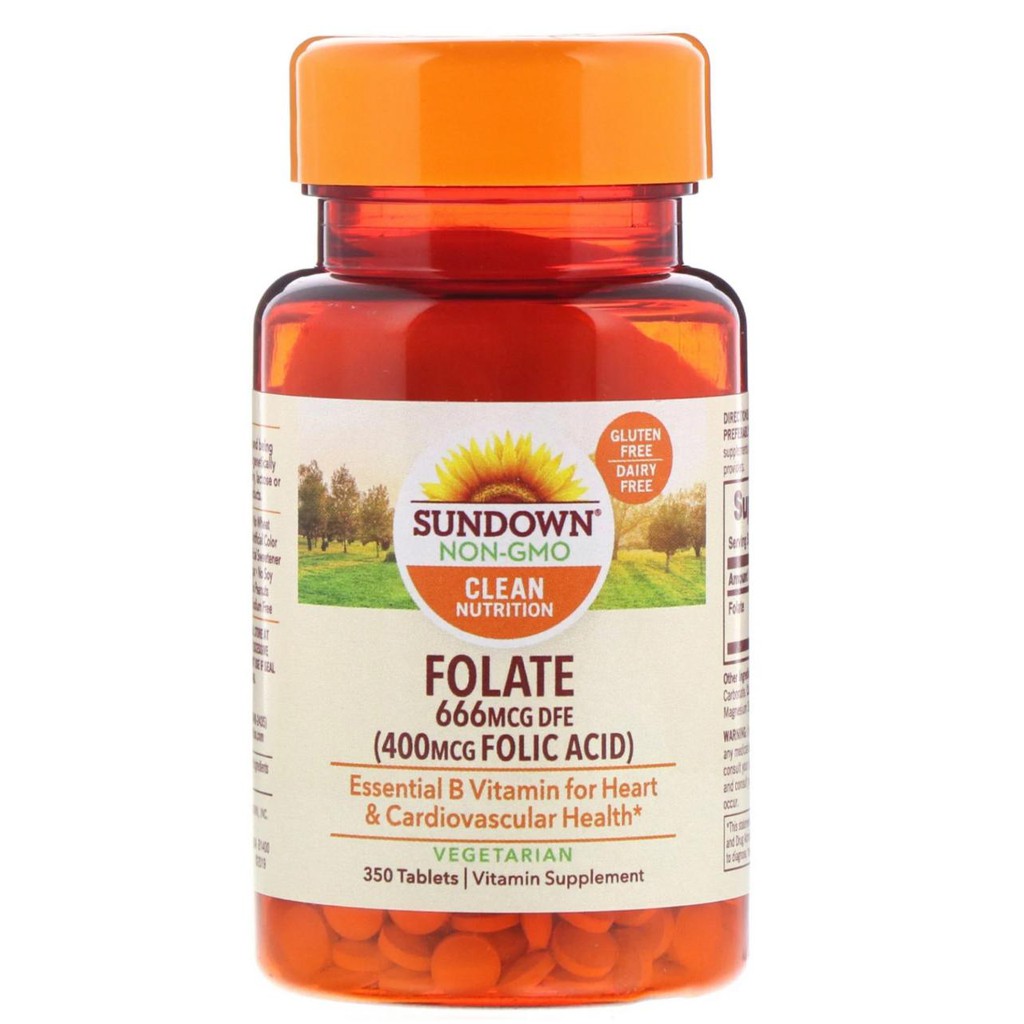 FOLIC ACID 400mcg FOLATE Asam Folat 350 tablet Sundown Naturals