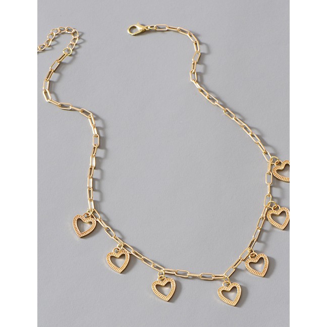 LRC Kalung Fashion Gold Color Alloy Love Necklace P82860