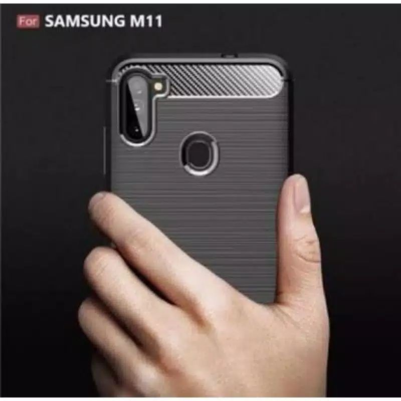 Case Camsung A11 Ipaky Fiber Carbon Premium Quality