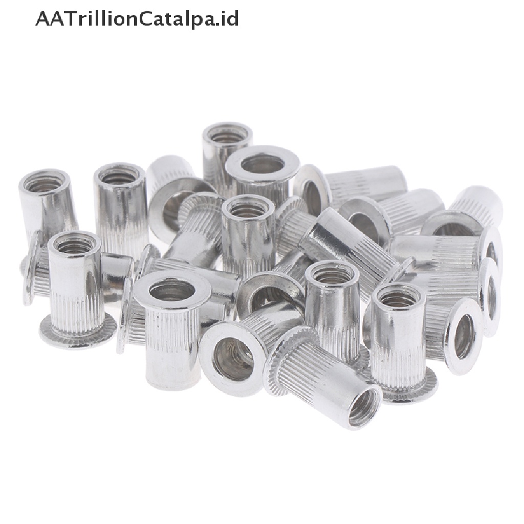 100pcs / Set Mur Rivet Rivnut M4 / M5 / M6 / M8 Bahan Baja Aluminum