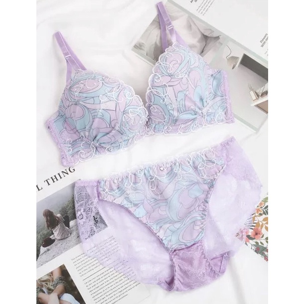 Bra Set (K-BS47) Bra + Panty Busa Push up berkawat kualitas import