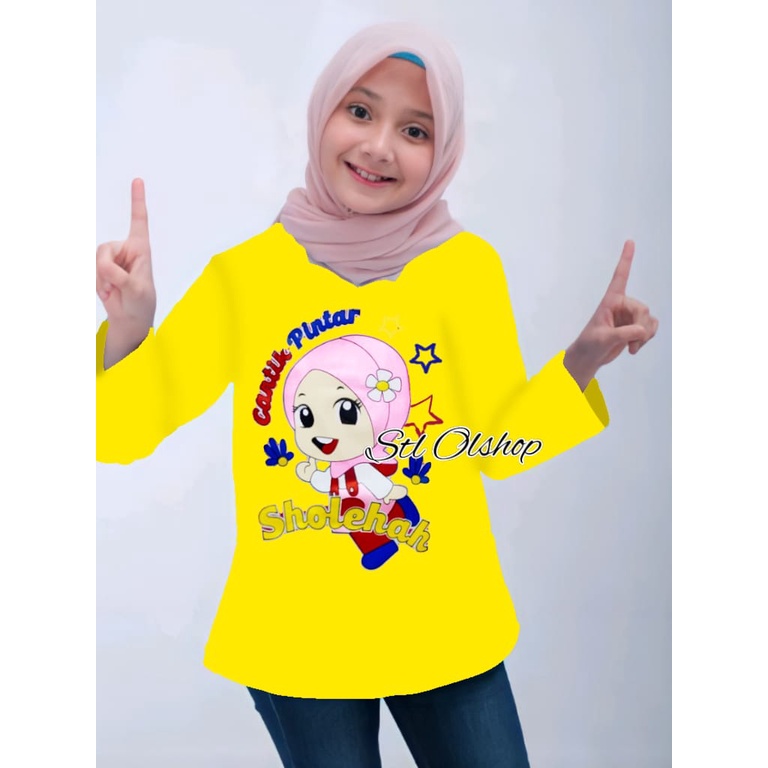 Kaos atasan cantik pintar lengan panjang anak perempuan murah &amp; kekinian | motif lucu | 1-10 Tahun