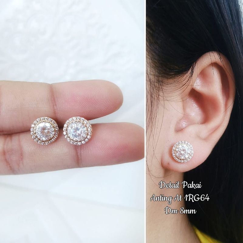 ANTING TITANIUM WANITA ANTING TINDIK WANITA ANTI KARAT MODEL IMITASI BERLIAN ANTI KARAT