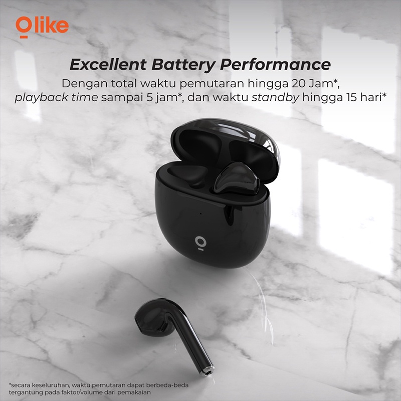 Olike Deep Bass Wireless Earphone True Wireless Bluetooth Earphone Mini Earbuds TWS T101 Garansi Resmi