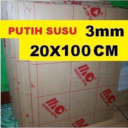 

Acrylic - Akrilik Putih Susu - Marga Cipta tebal 3mm ukuran 20x100cm
